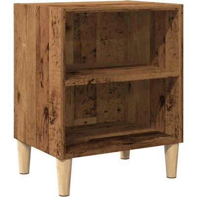 Image of vidaXL Bedside Cabinet Old Wood Nightstand 40x30x50 cm Engineered Bedroom End Table W/Storage Modern Home Furniture