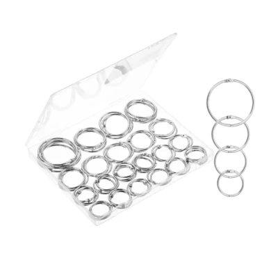 Image of Mr. Pen Loose Leaf Binder Ring, 60 Pack, 4 Sizes, Silver Rings, Book Metal Rings for Index Cards, Flash Card Paper Small Ring