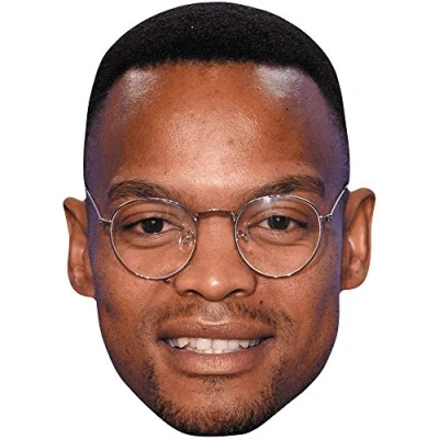 Image of Johannes Radebe (Glasses) Celebrity Mask, Flat Card Face, Fancy Dress Mask