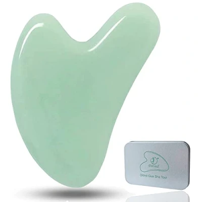 Image of Ditind Gua Sha, Guasha Tool for Face, Natural Jade Stone Sha Face and Body SPA, Scraping Massage Toxins Prevents Wrinkles Acupuncture Therapy