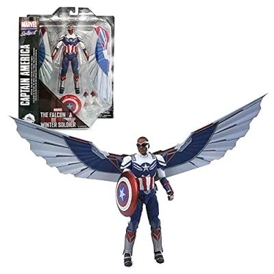 Image of Disney Marvel Select Diamond Sam Wilson Captain America Collector Edition Action Figure