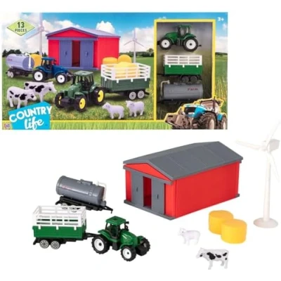 Image of David Halsall JNS_483197 Country Life Farmyard Tractor &amp; Figures Playset, Multi
