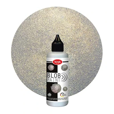 Image of Viva Decor® Blob Paint Glitter (Silver, 90 ml) Ready to Use Paints for Painting/Dot Painting Art Dotting Tool Canvas, Mandala etc. Made in Germany