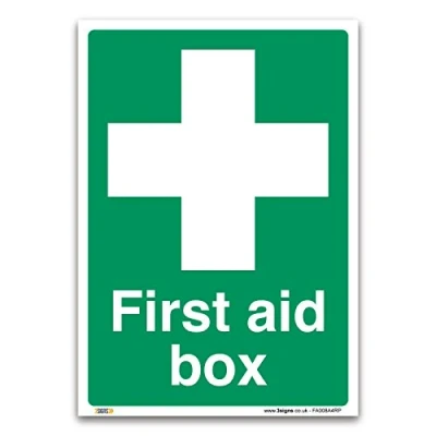 Image of First Aid Box Sign A4 1mm Rigid Plastic Emergency Equipment Safety