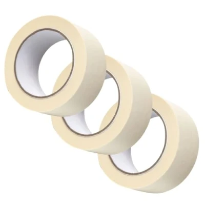 Image of GTSE Masking Tape, 50mm (2) x 50m, Triple Pack Wide Cream Painters Tape for Painting, Decorating and DIY, 3 Rolls