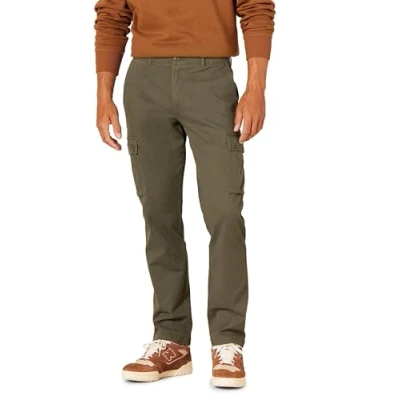 Image of Amazon Essentials Men&#039;s Slim Fit Stretch Cargo Trousers (Available in Big &amp; Tall), Olive, 38W / 32L