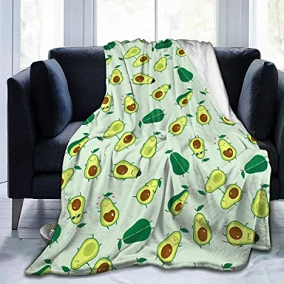 Image of Cute Avocados Soft Throw Blanket All Season Microplush Warm Blankets Lightweight Tufted Fuzzy Flannel Fleece Throws for Bed Sofa Couch 60&quot;x50&quot;