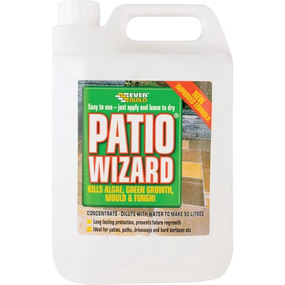 Image of Everbuild Patio Wizard Moss Protection Against Algae, Green Growth, Mould &amp; Fungi 5ltr