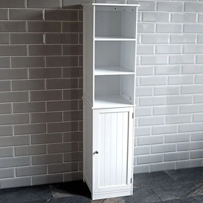 Image of Bath Vida Priano Bathroom Cabinet Storage Cupboard Floor Standing Tallboy Unit, White