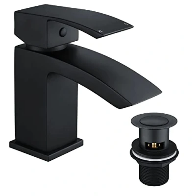Image of home store Black Mini Lucia Mono Basin Mixer Tap Incl Clicker Waste