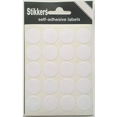 Image of White 19mm Sticky Coloured Dots Easy Peel Self Adhesive Colour Coding Round Labels Circle Stickers (140 Stickers)