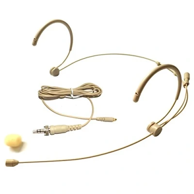 Image of Microdot 4016 Headset Headworn Microphone For SENNHEISER Wireless System Detachable Cable With 3.5mm Screw Locking Plug Omidirectional Mic
