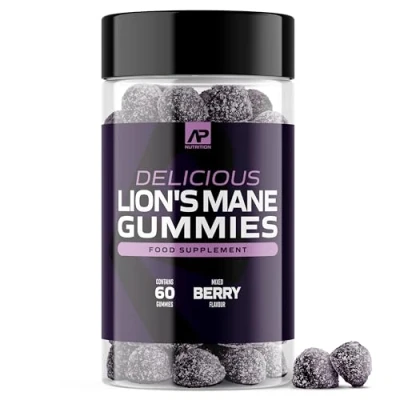 Image of Lions Mane Gummies 1000mg Mushroom Delicious Mixed Berry Flavour Supplement (60 Vegan Gummies)