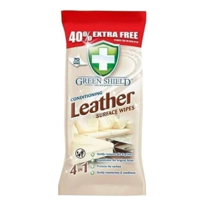 Image of High Vibrant Conditioning Leather Cleaning Surface Wipes 70 Pack Large Suitable For All Types Removes Dirt &amp; Grime with Protecting the (1)