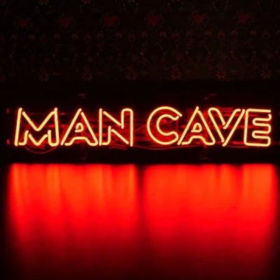 Image of The Man Cave Project &quot;MAN CAVE&quot; Neon Sign, Wall Mounted or Freestanding Decorative Ambient Light, UK Mains Powered Red