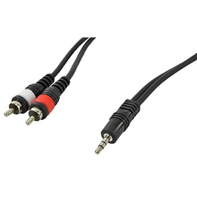 Image of Cobra 3.5mm Stereo 1/4inch 6.35mm Jack To Two Phono RCA Leads 3m