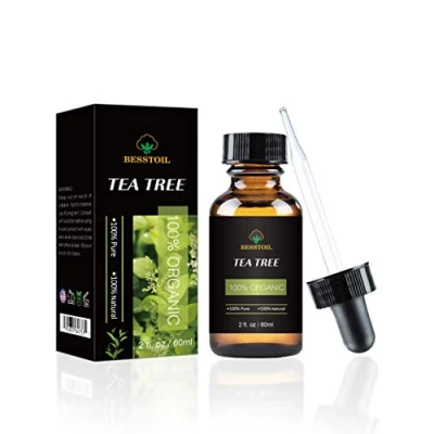 Image of Tea Tree Essential Oil 100% Organic Pure and Undiluted, Face Nails Hair Diffuser, Treatment for Acne (60 ml)