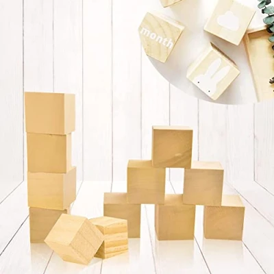 Image of BUENTYA 12 Pcs Basswood Wood Carving Blocks,5 x 5 5cm Large Wooden Cubes Natural Whittling Blocks Unfinished Smooth for DIY Carving, Shaping, Painting, Creative Craft(2*2*2 inch)
