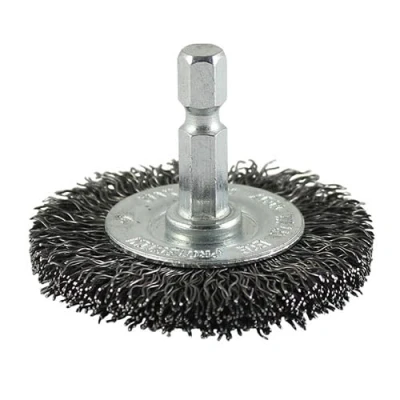 Image of 100mm Drill Wheel Brush Crimped Steel Wire
