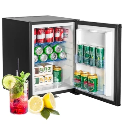 Image of Smad 12V Fridge with Lock, 240V 2 Way for Camper van RV Truck Caravan, Refrigerator, No Noise, 40L, Black