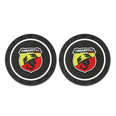 Image of JJRY 2PCS Car Cup Holder Coasters for Fiat 500 Abarth Punto Panda Insert Mat Anti Slip Coaster Interior Accessories