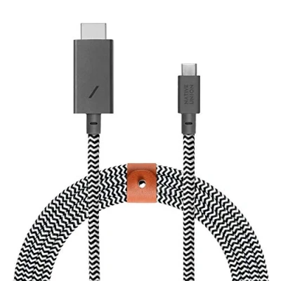 Image of Native Union Belt USB C to HDMI 2.0 Cable (4K@60Hz) 3m (10ft) Ultra Strong Reinforced [MFi Certified] Compatible with MacBook Pro 2017 2024, Air/iPad 2022 and more Devices