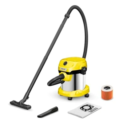 Image of Kärcher WD 2 Plus S V 15/4/18/C 1.628 055.0, Wet &amp; Dry Vacuum, Black, 1000 W, 15 liters, 74 Decibeles