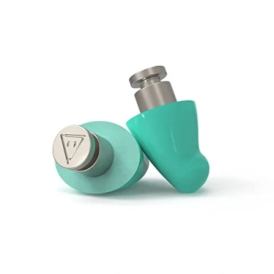Image of Flare Earshade Pro Earplugs Block Sound Aerospace Titanium &amp; Super Soft Memory Foam Green