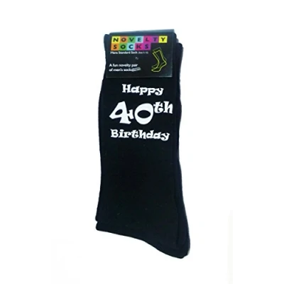 Image of Happy 40th Birthday Black Mens Socks for Present