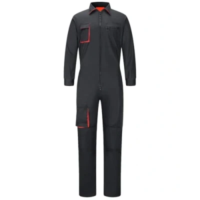 Image of Yukirtiq Men&#039;s Work Wear Boilersuit Coverall with Multi Pockets Heavy Duty Polycotton Overall Trousers Mechanics Boiler Suit, Black, S