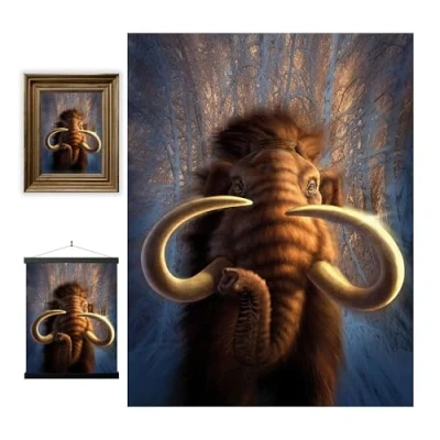 Image of 3D LiveLife Lenticular wall Art Prints Mammoth from Deluxebase. Unframed Jurassic Poster. A perfect filler. Original artwork licensed renowned artist, Jerry LoFaro