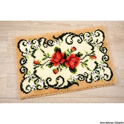 Image of Vervaco Latch Hook Rug, Cotton, Multicoloured, 75 x 45 1 cm