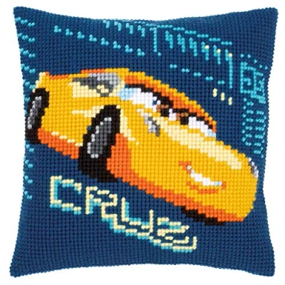 Image of Vervaco Cross Stitch Kit: Cushion: Cars Cruz, Cotton, Assorted, 10 x 1 14 cm
