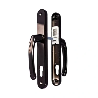 Image of TSS UPVC Door Handles Lever/Lever 92mm PZ (Centres) 210mm Screw to ScrewBackplate 242mm X 34mm Handle External White Replacement (Black)