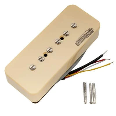 Image of Wilkinson M Series Stacked P90 Soapbar Ceramic Single Coil Sized Humbucker Neck Pickup for SG/LP Electric Guitar, Cream
