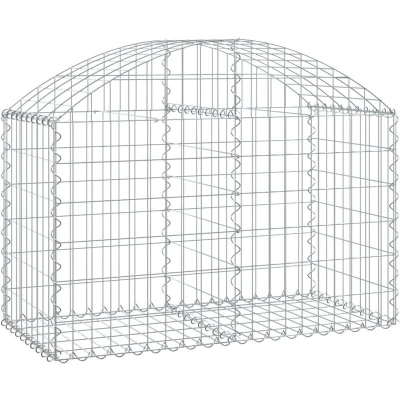 Image of vidaXL Arched Gabion Basket 100x50x60/80 cm Galvanised Iron