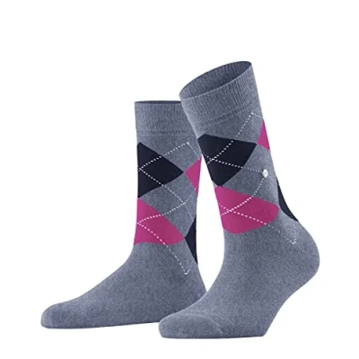 Image of Burlington Women&#039;s Queen W SO Cotton Patterned 1 Pair Socks, Blue (Cobalt 6671) new, 3.5 7