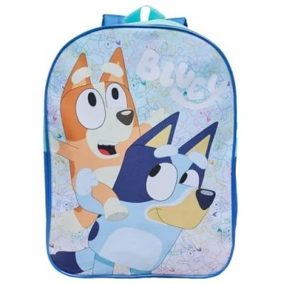 Image of Bluey &amp; Bingo Backpack Kids School Bag Childrens Boys Girls Nursery Rucksack Blue