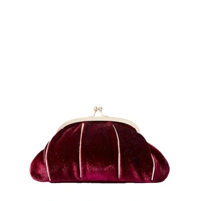 Image of Joe Browns Women&#039;s Velvet Frame Chain Strap Clutch Bag, Dark Red, One Size