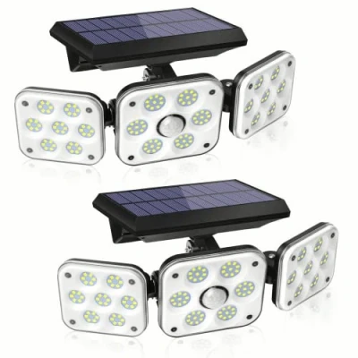 Image of 138 LED Solar Lights Outdoor, Motion Sensor Security Light with 270 Wide Angle, 3 Lighting Models, IP65 Waterproof Powered Wall for Garage, Front Door, Yard, Wall, Garden (2 Pack)