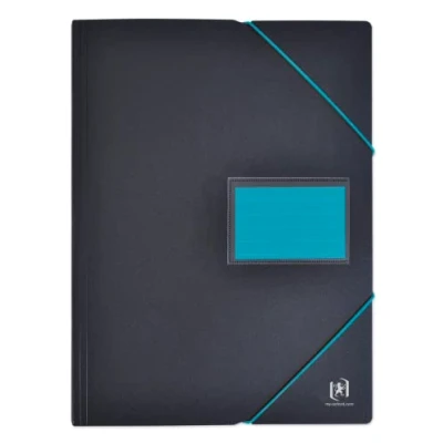 Image of OXFORD A4 Students Document Folder 200 Pages / 100 Pockets Polypropylene Cover Two Tone Black/Blue
