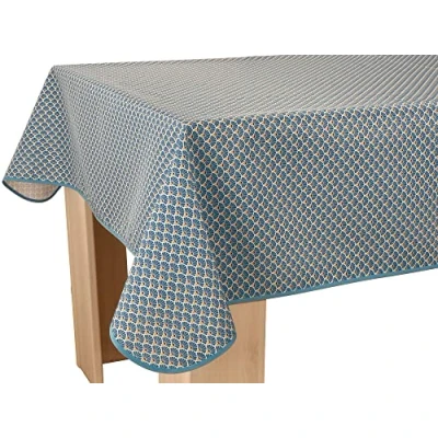 Image of Le linge de Jules Stain Resistant Tablecloth Peacock Dark Blue Rectangular 150 x 240 cm