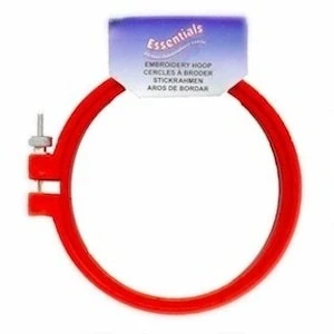 Image of Plastic Embroidery Hoop Cross Stitch Craft Ring Red 4&quot;