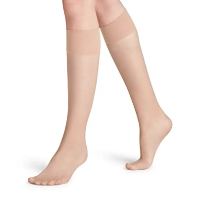 Image of 1 Pair Crystal Pure Matt 20 Knee Highs With Sensitive Top Ladies 5.5 8 Falke