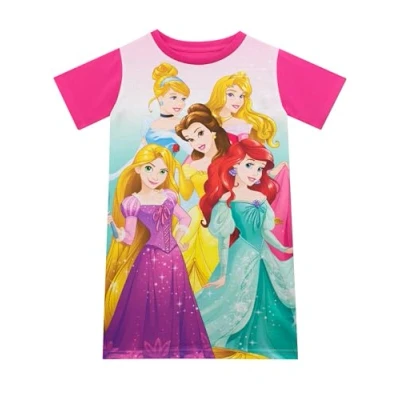 Image of Disney Princess Nightdress Cinderella, Sleeping Beauty, Rapunzel, Ariel &amp; Belle Girls Multicoloured 5 6 Years