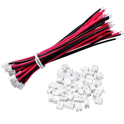 Image of YIXISI 20 Pairs Mini Micro JST PH 2.0 2 Pin Connector Plug Male with 100mm Cable &amp; Female