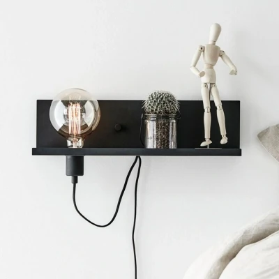 Image of Markslöjd Wall light Multi, black, iron, USB charging socket