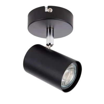 Image of National Lighting Adjustable Single Spotlight IP20 Rated Dimmable Ceiling Spot Decorative LED Wall Lights 7W 240V GU10 (Not Included) Matt Black Finish