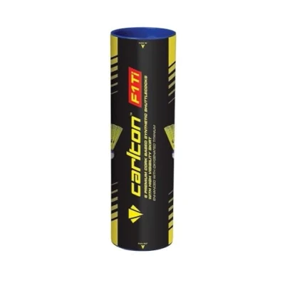 Image of Carlton Premium Badminton Shuttle F1 TI Yellow Red, Fast Speed (78 Grains), for Tournament and Club Players (1 x 6 Tube)