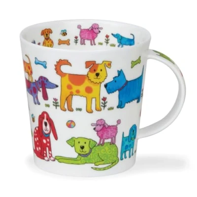 Image of Dunoon Caingorm Fine Bone China 0.48 Litre Mug Colourful Crew Dogs